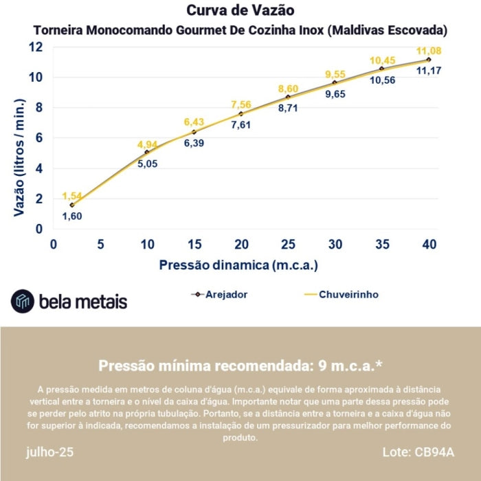 Torneira Monocomando Gourmet de Cozinha Inox