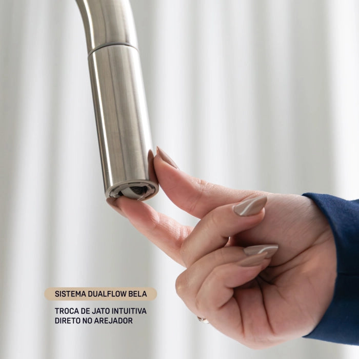 Torneira Monocomando Gourmet de Cozinha Inox