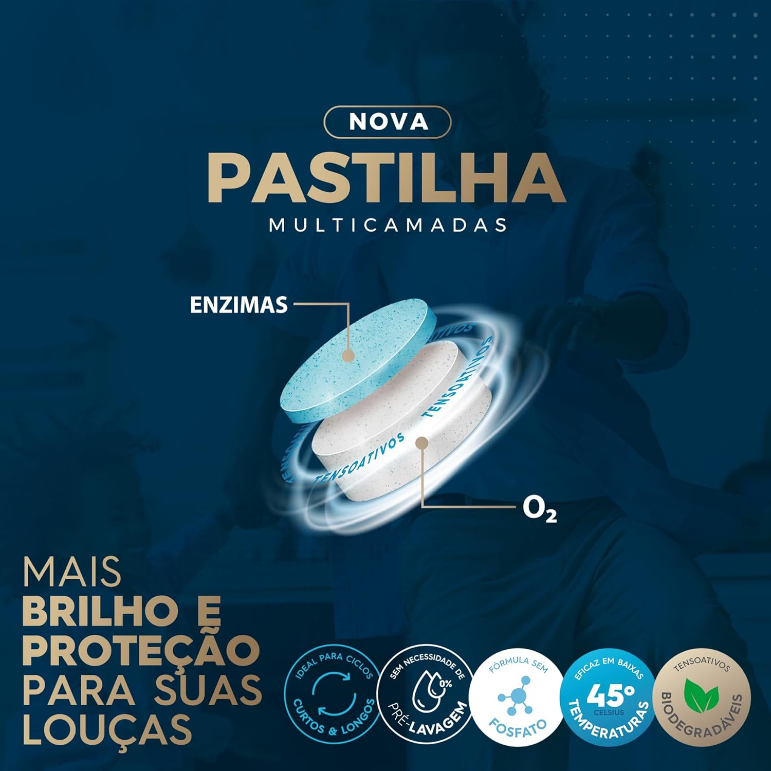 JIMO Lava Louças Detergente Concentrado Pastilha