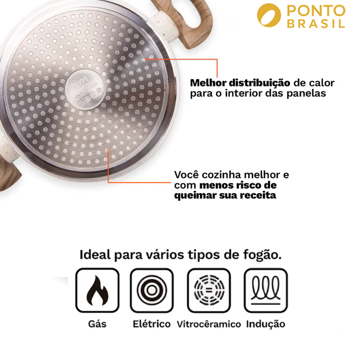 Kit Cozinha dos Sonhos: 9 Panelas Ceramica + 13 Utensílios de Brinde