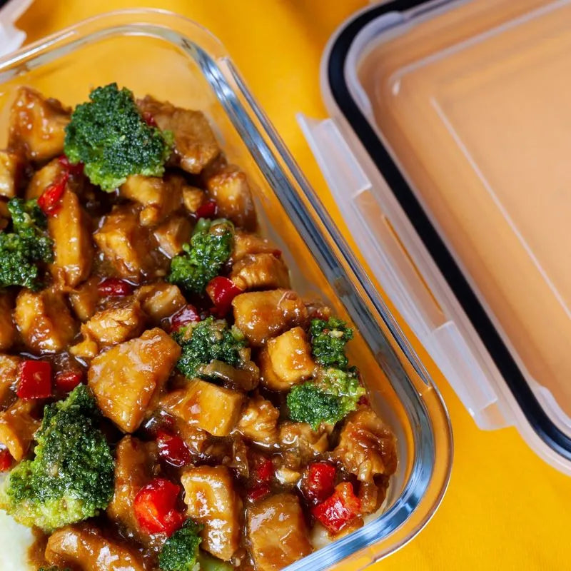 Jogo de 3 Potes Herméticos de Vidro Retangular